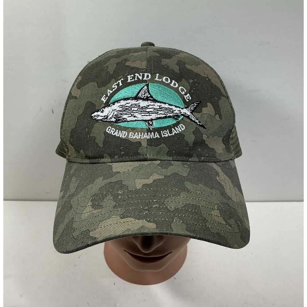 Simms‎ Grand Bahama Fishing Hat Camo SnapBack Mesh Cap Curved Bill
